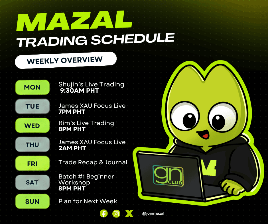 MAZAL weekly trading schedule